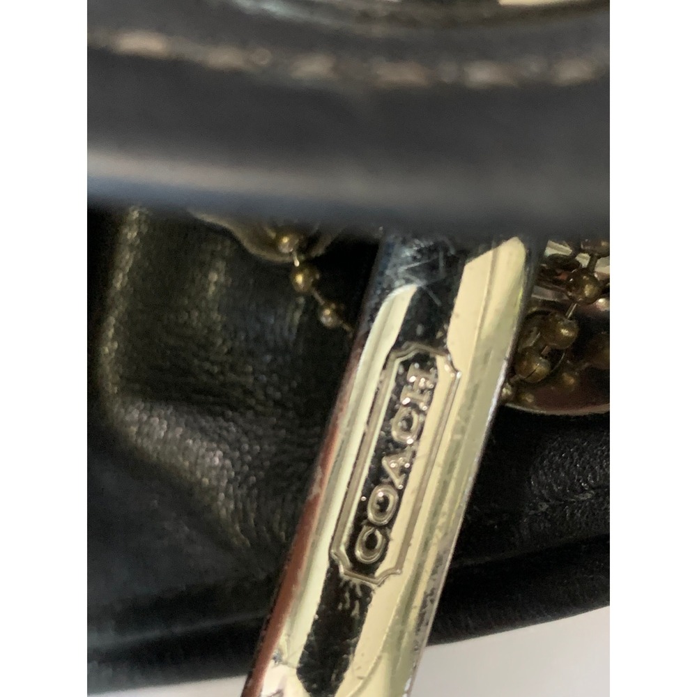 Coach Madison Maggie Black Leather Shoulder Bag Silver Hardware Pleated#888 - Picture 6 of 13